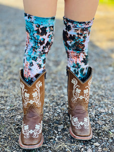 Blue Glitter/Cow Print
